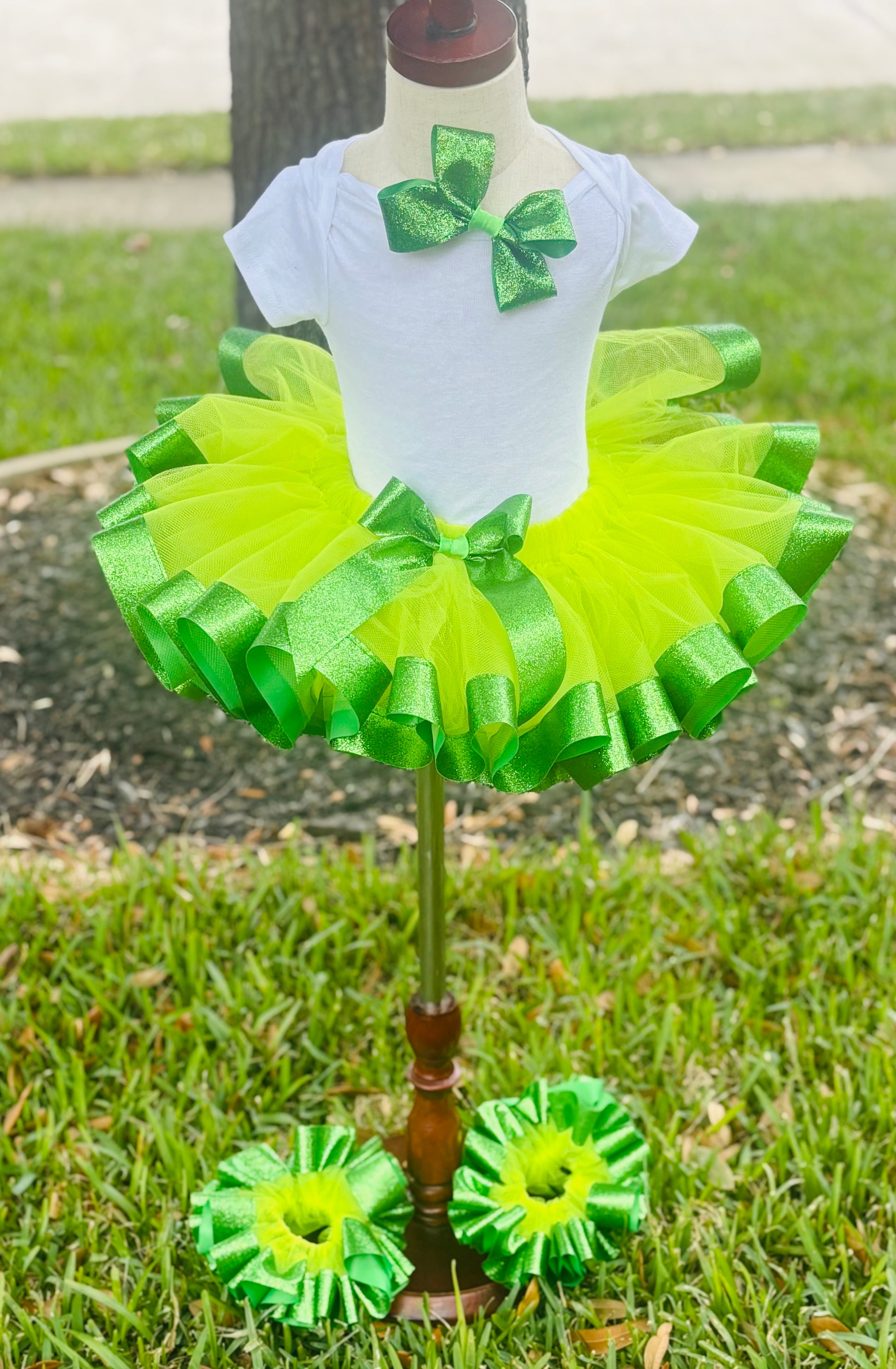 Green Little Girls Tutu Set
