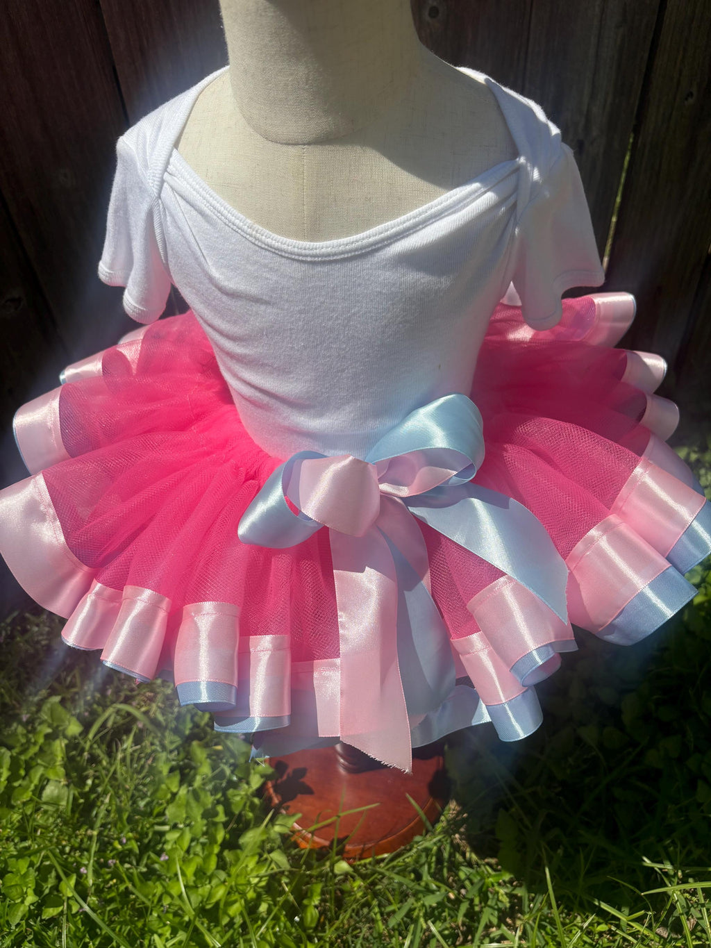 Pink And Blue Multicolored Fluffy Tutu Set