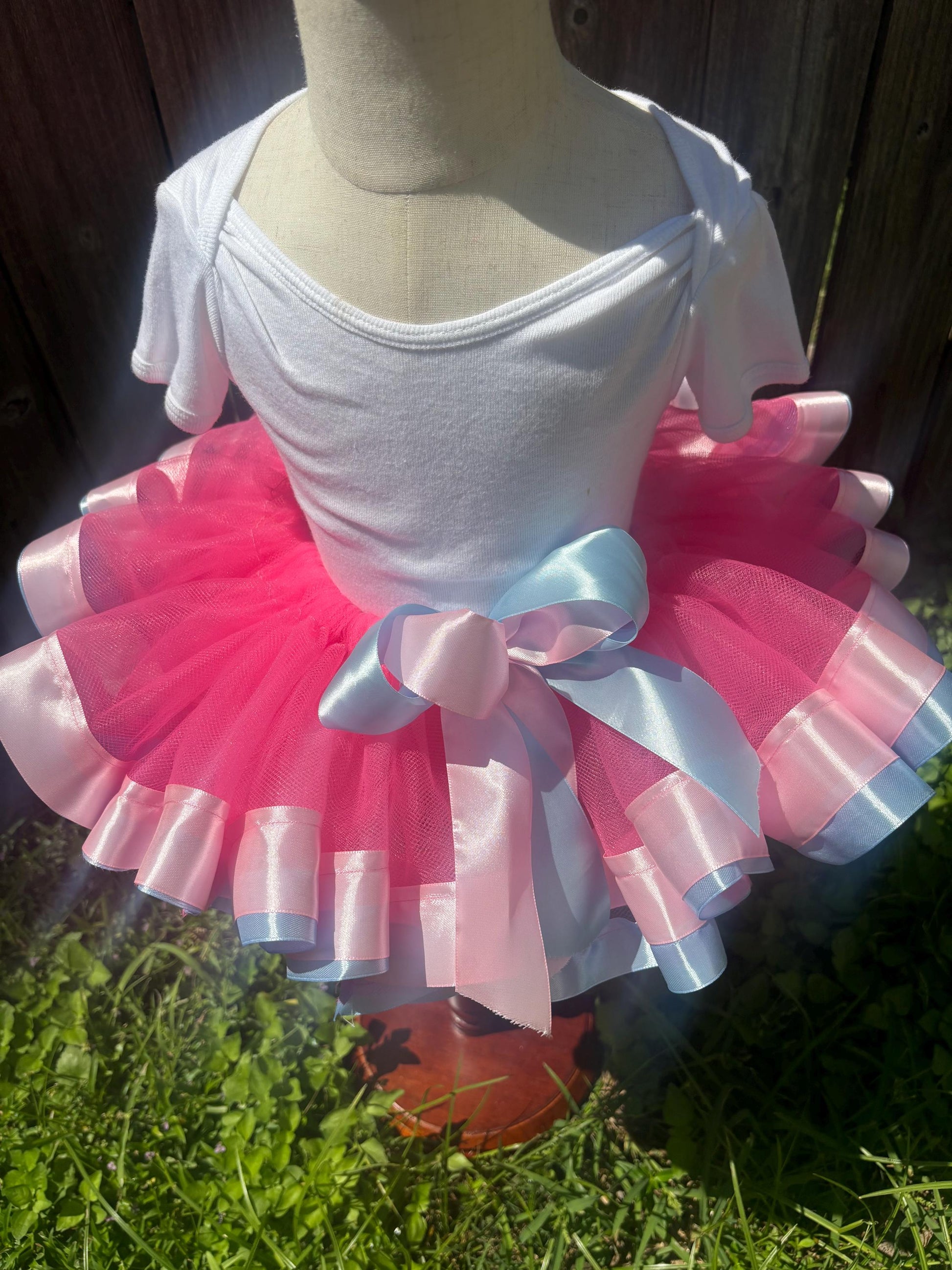 Pink And Blue Multicolored Fluffy Tutu Set