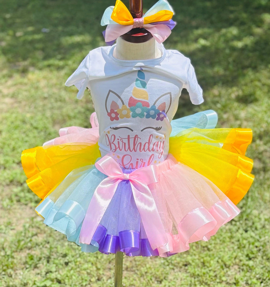 Unicorn Birthday Tutu Set