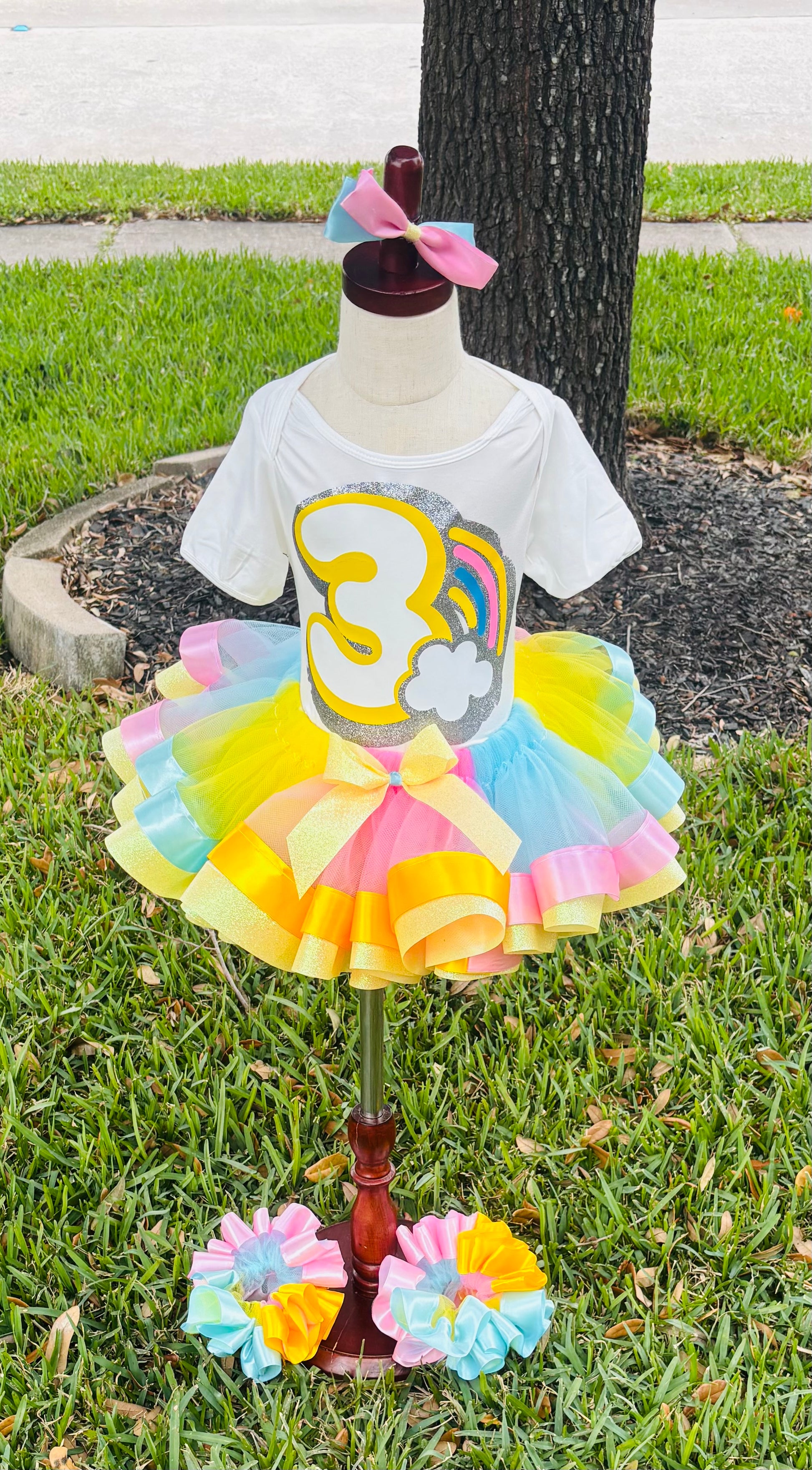 Little Girls Rainbow Tutu Set