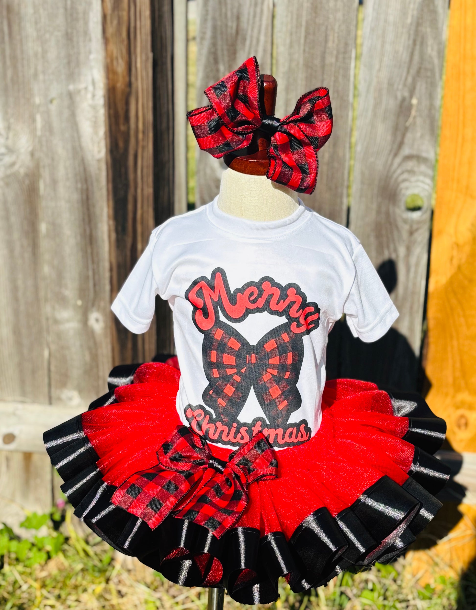 Buffalo Plaid Christmas Tutu Set