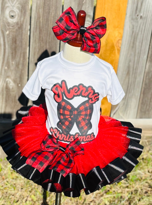 Buffalo Plaid Christmas Tutu Set