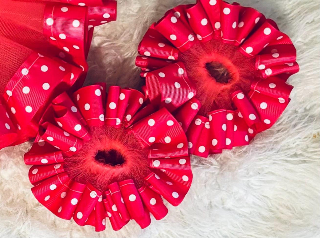 Pink Polka Dot Ankle Tutu Socks