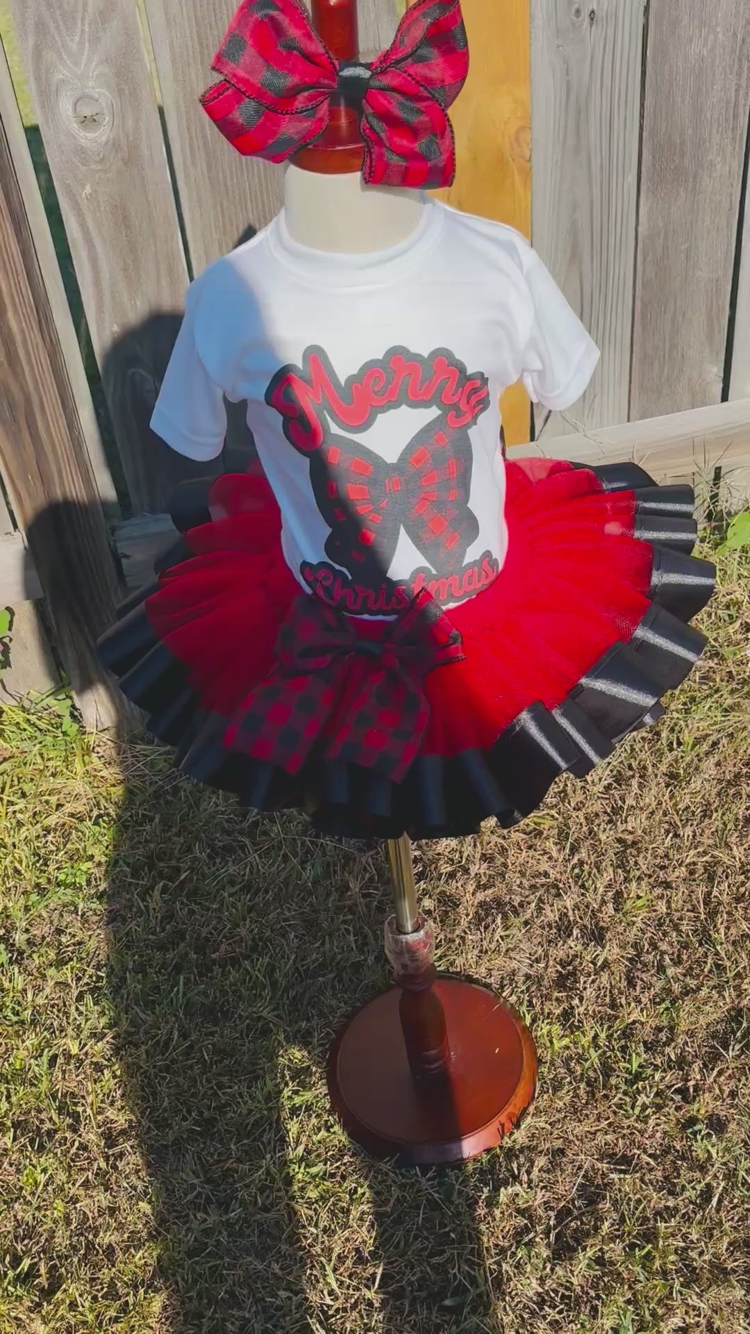Buffalo Plaid Christmas Tutu Set